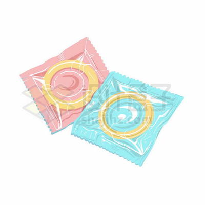 粉色和蓝色包装的避孕套安全套5248243矢量图片免抠免费下载